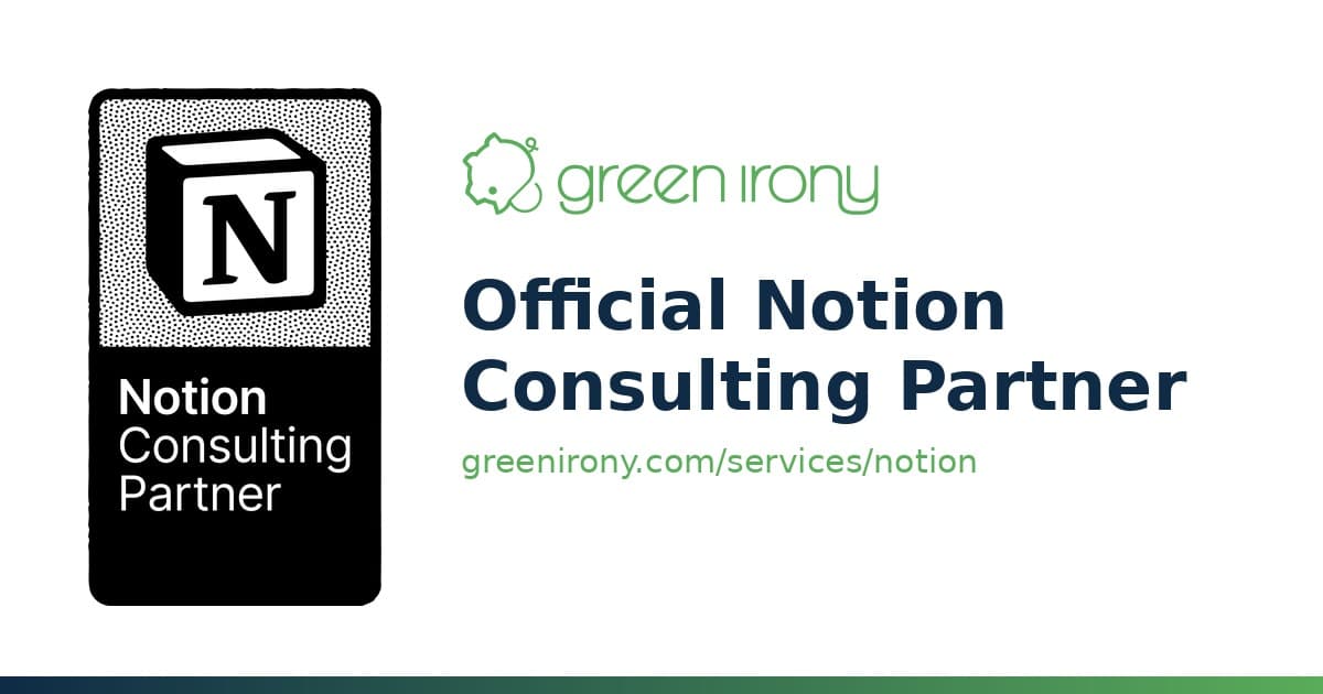 Green Irony Is Now an Official Notion Consulting Partner
